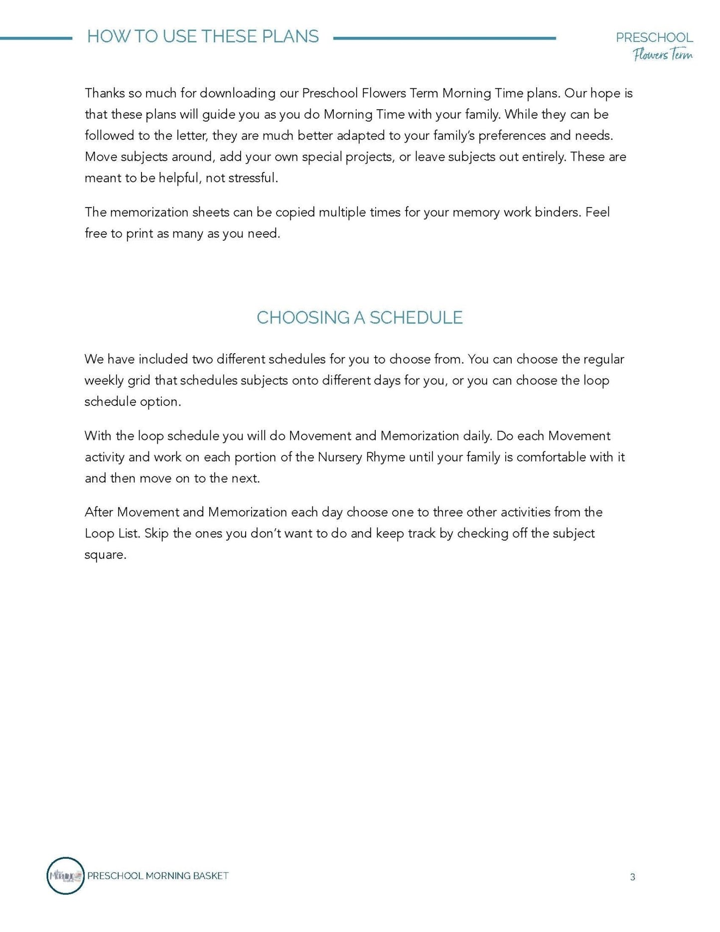 Flowers Term: Early Learner Morning Time Plans - Homeschool Better Together