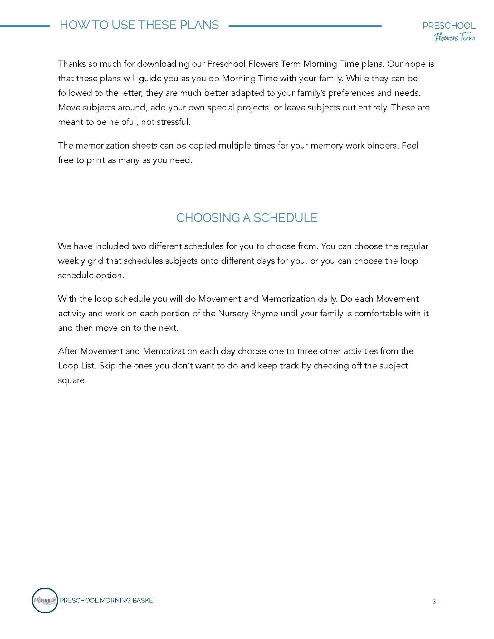 Flowers Term: Early Learner Morning Time Plans - Homeschool Better Together