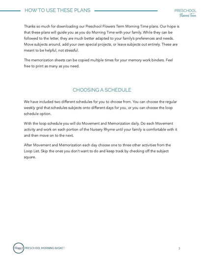 Flowers Term: Early Learner Morning Time Plans - Homeschool Better Together
