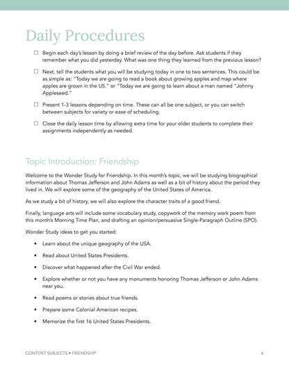 Friendship Wonder Study - Homeschool Better Together