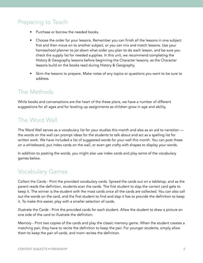 Friendship Wonder Study - Homeschool Better Together
