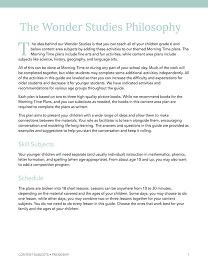 Friendship Wonder Study - Homeschool Better Together