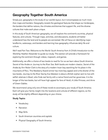 Geography Together: South America - Homeschool Better Together