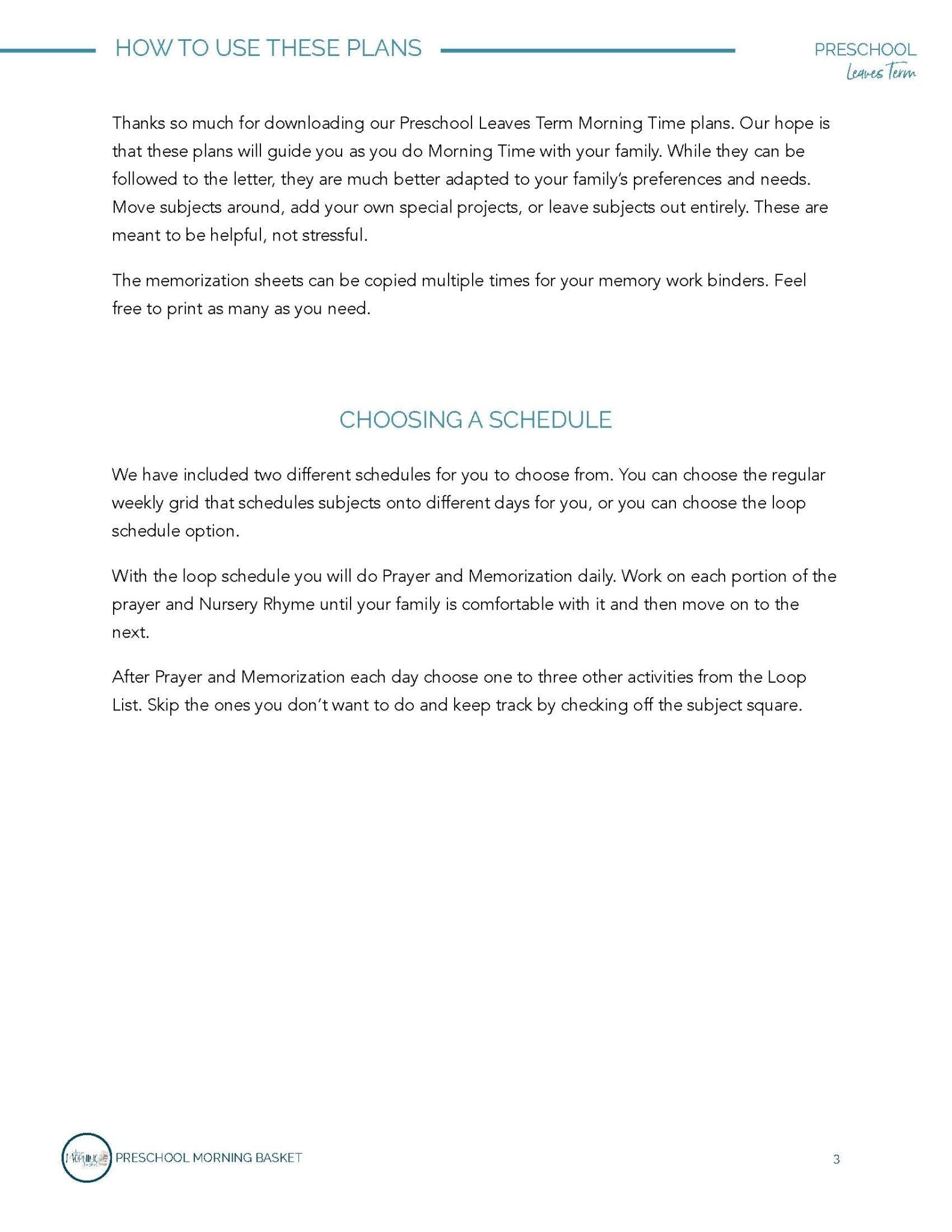 Leaves Term: Early Learner Morning Time Plans - Homeschool Better Together