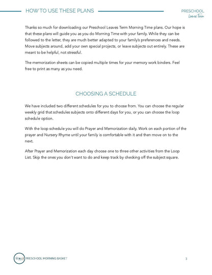 Leaves Term: Early Learner Morning Time Plans - Homeschool Better Together