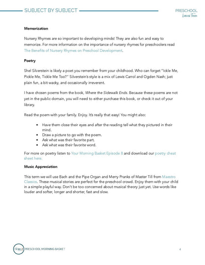 Leaves Term: Early Learner Morning Time Plans - Homeschool Better Together