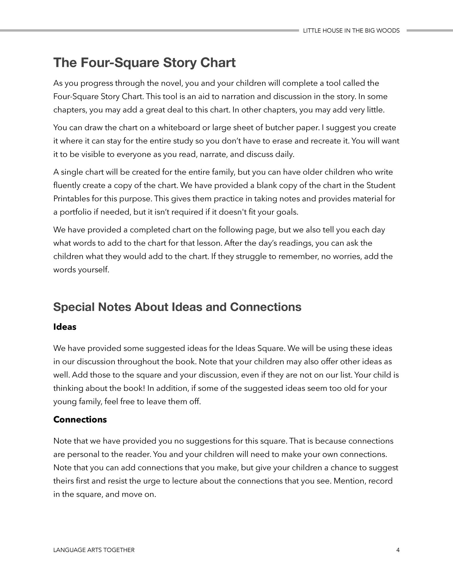 Little House in the Big Woods Language Arts Together - Homeschool Better Together