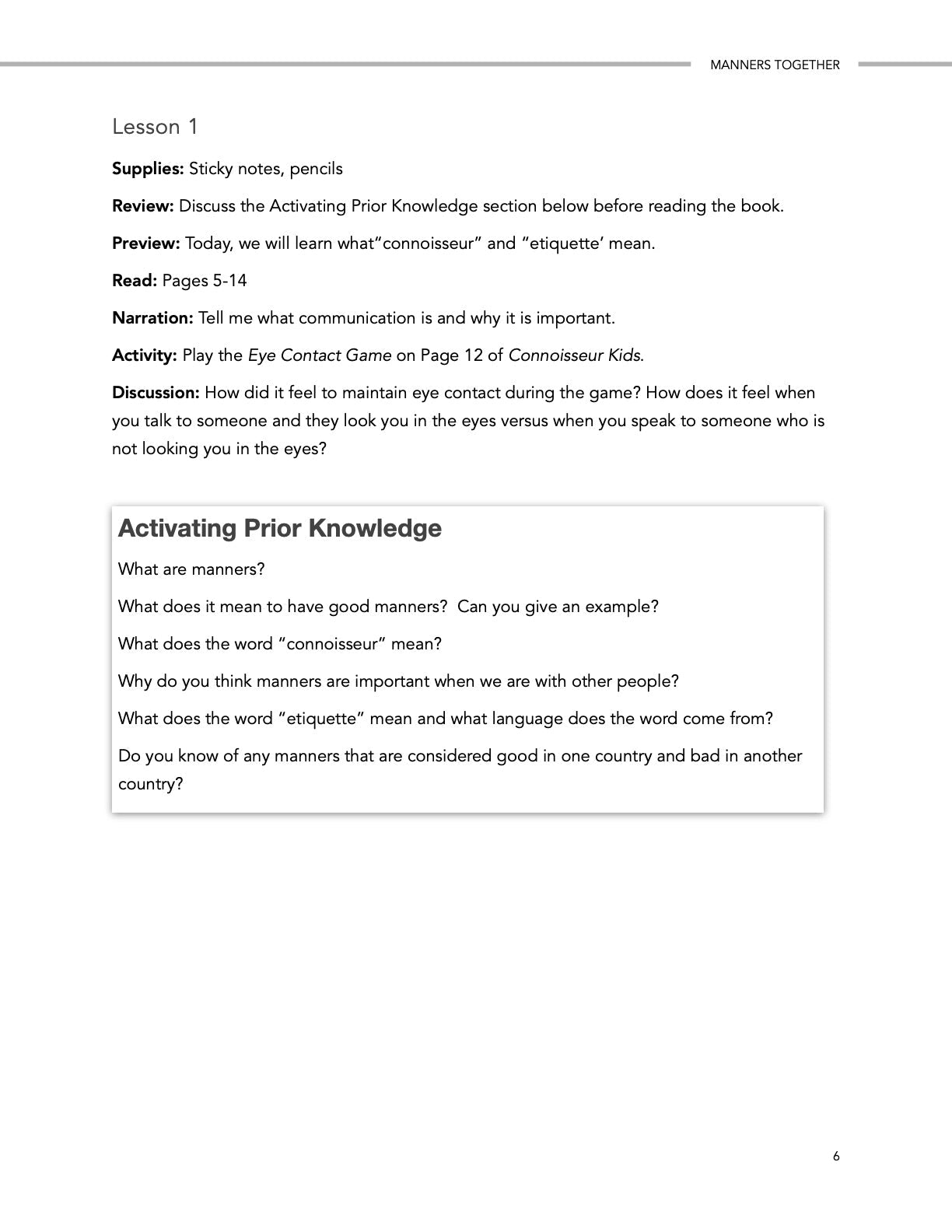 Manners Together - Homeschool Better Together