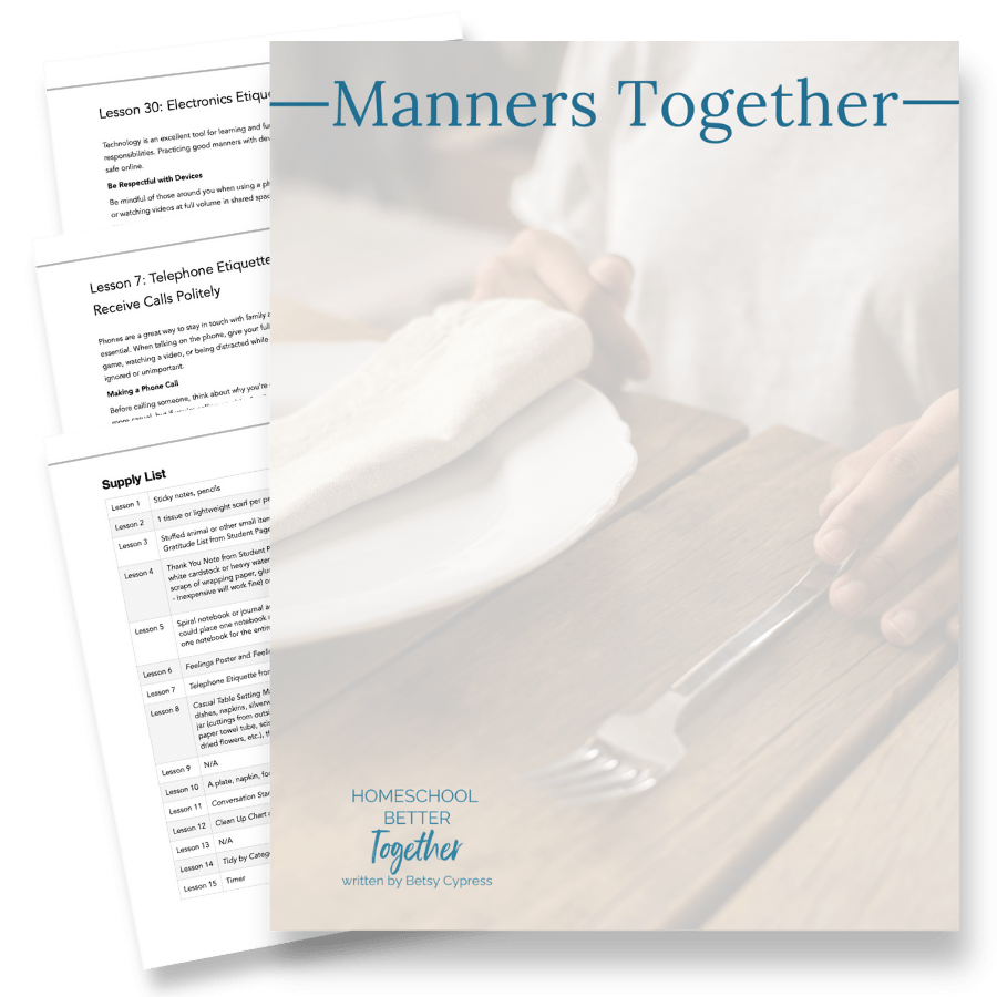 Manners Together - Homeschool Better Together