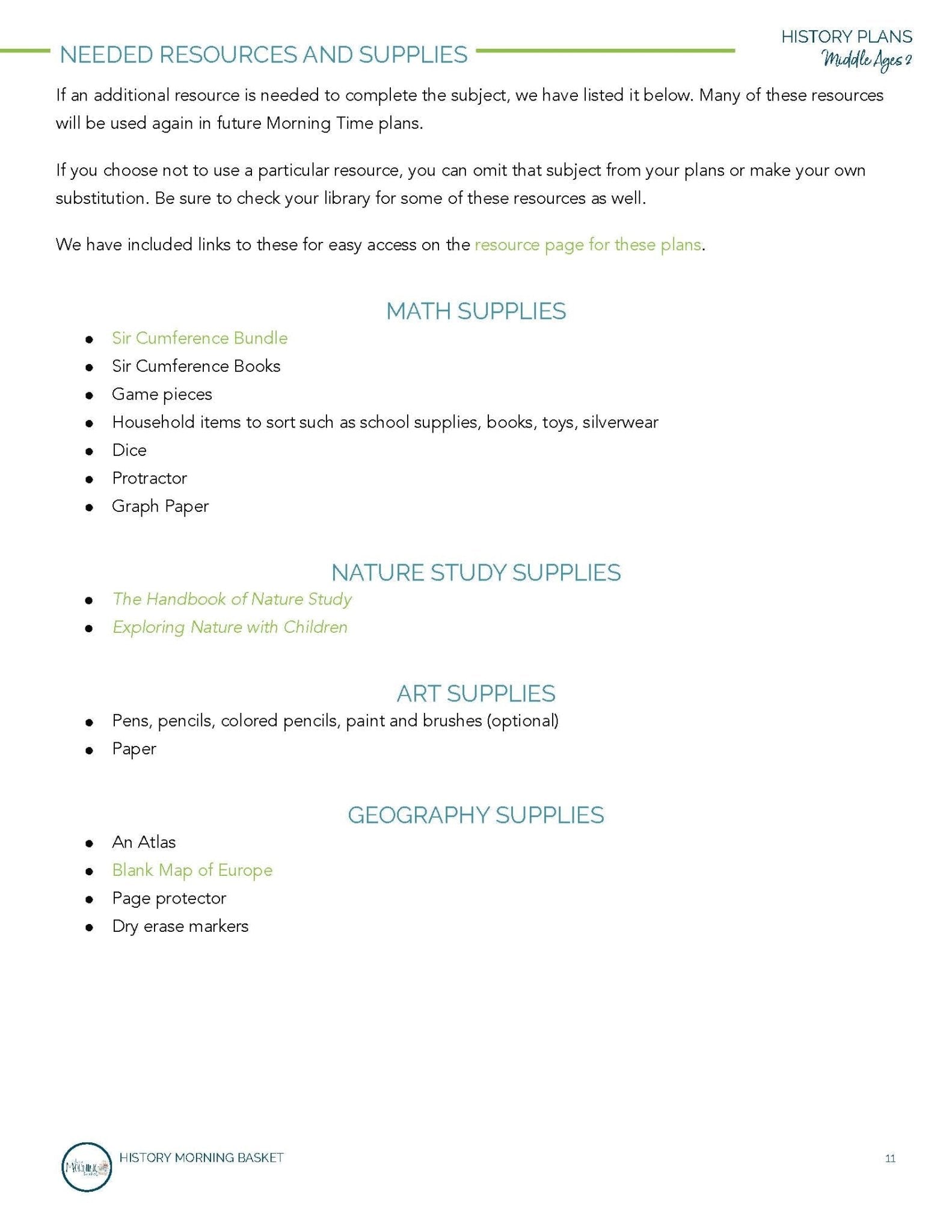 Middle Ages Term 2 Morning Time Plans - Homeschool Better Together