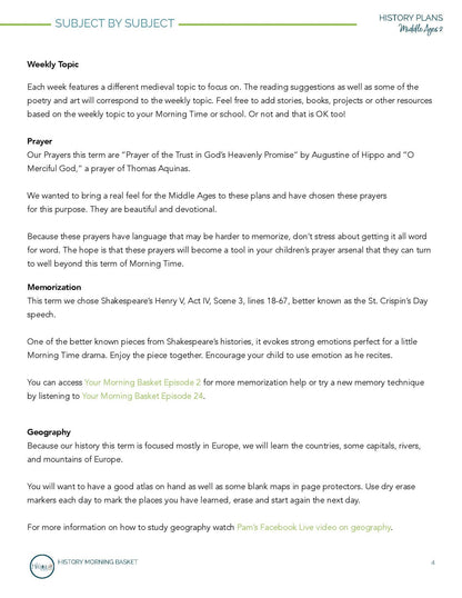 Middle Ages Term 2 Morning Time Plans - Homeschool Better Together