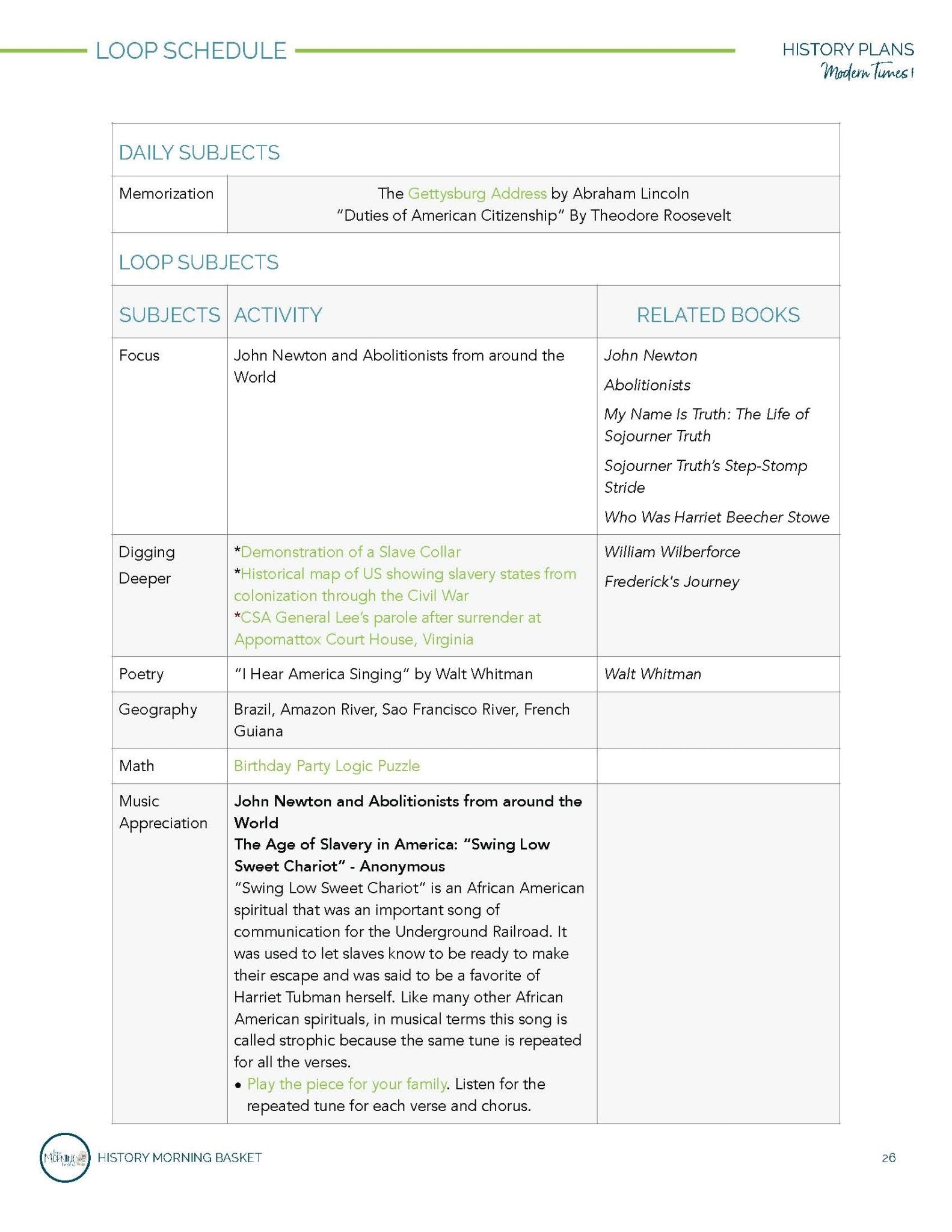 Modern Times Term 1 Morning Time Plans - Homeschool Better Together