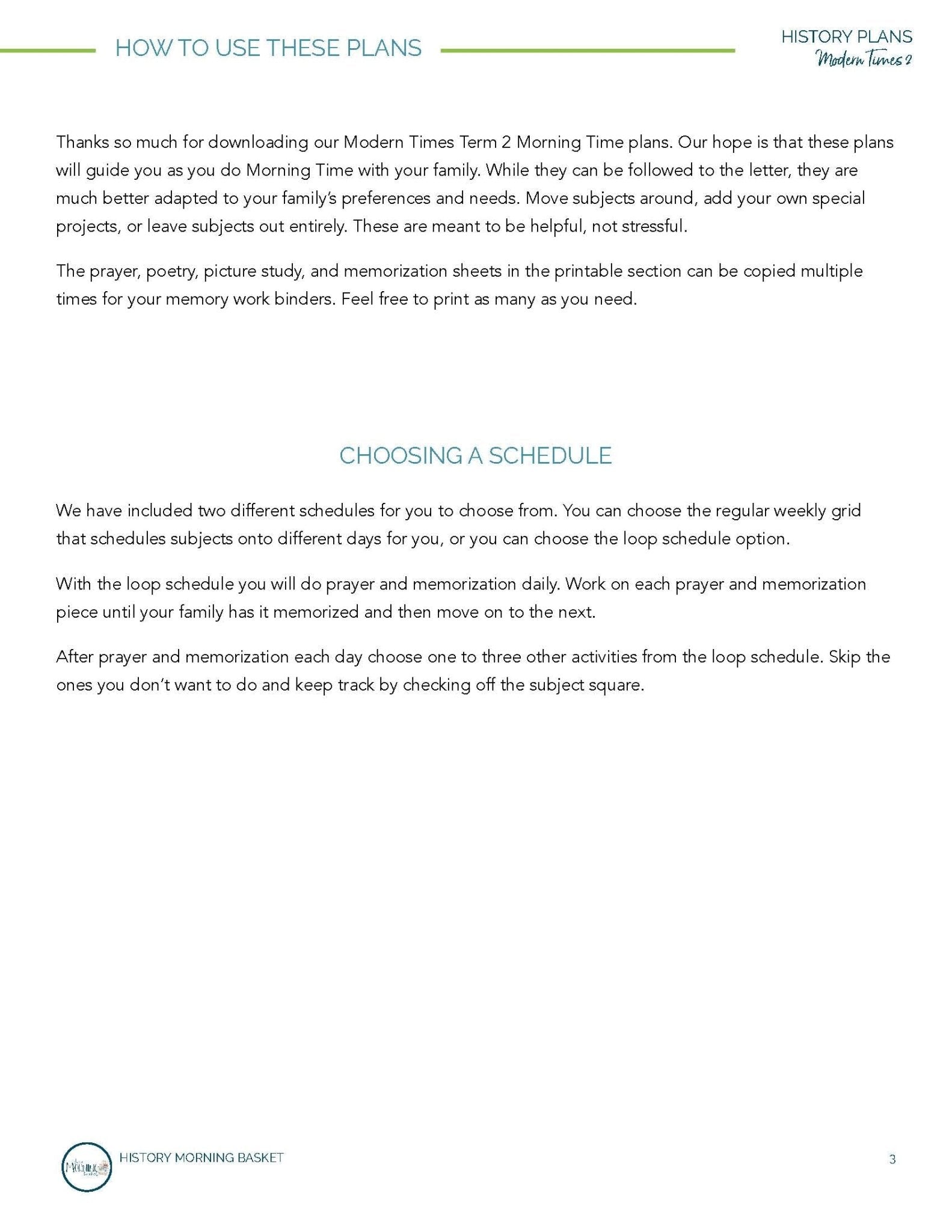 Modern Times Term 2 Morning Time Plans - Homeschool Better Together