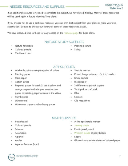 Modern Times Term 2 Morning Time Plans - Homeschool Better Together