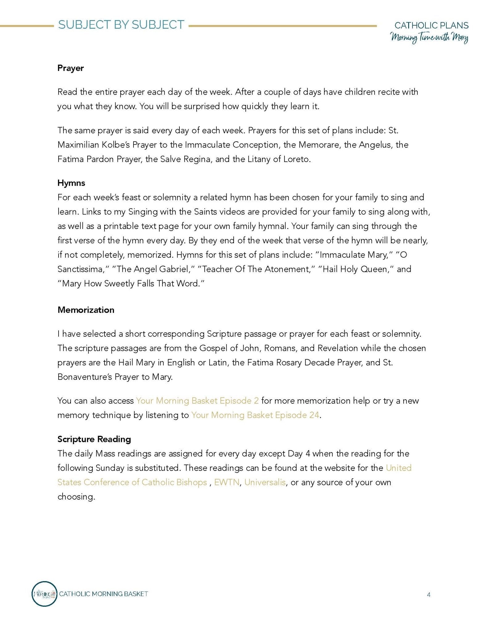 Morning Time With Mary Plans - Homeschool Better Together