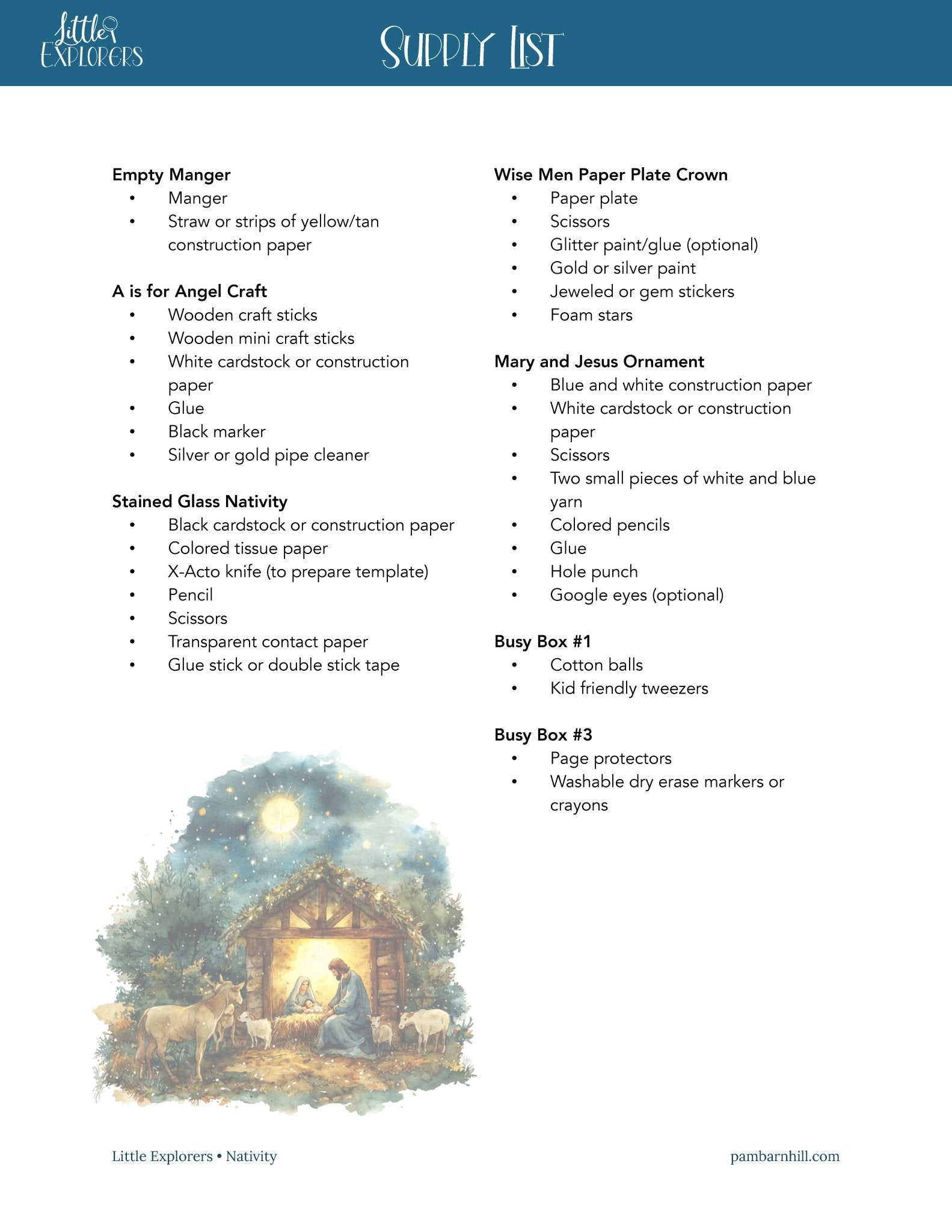Nativity Little Explorers - Homeschool Better Together
