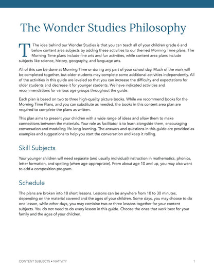 Nativity Wonder Studies - Homeschool Better Together