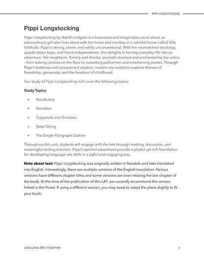 Pippi Longstocking Language Arts Together (FAE) - Homeschool Better Together