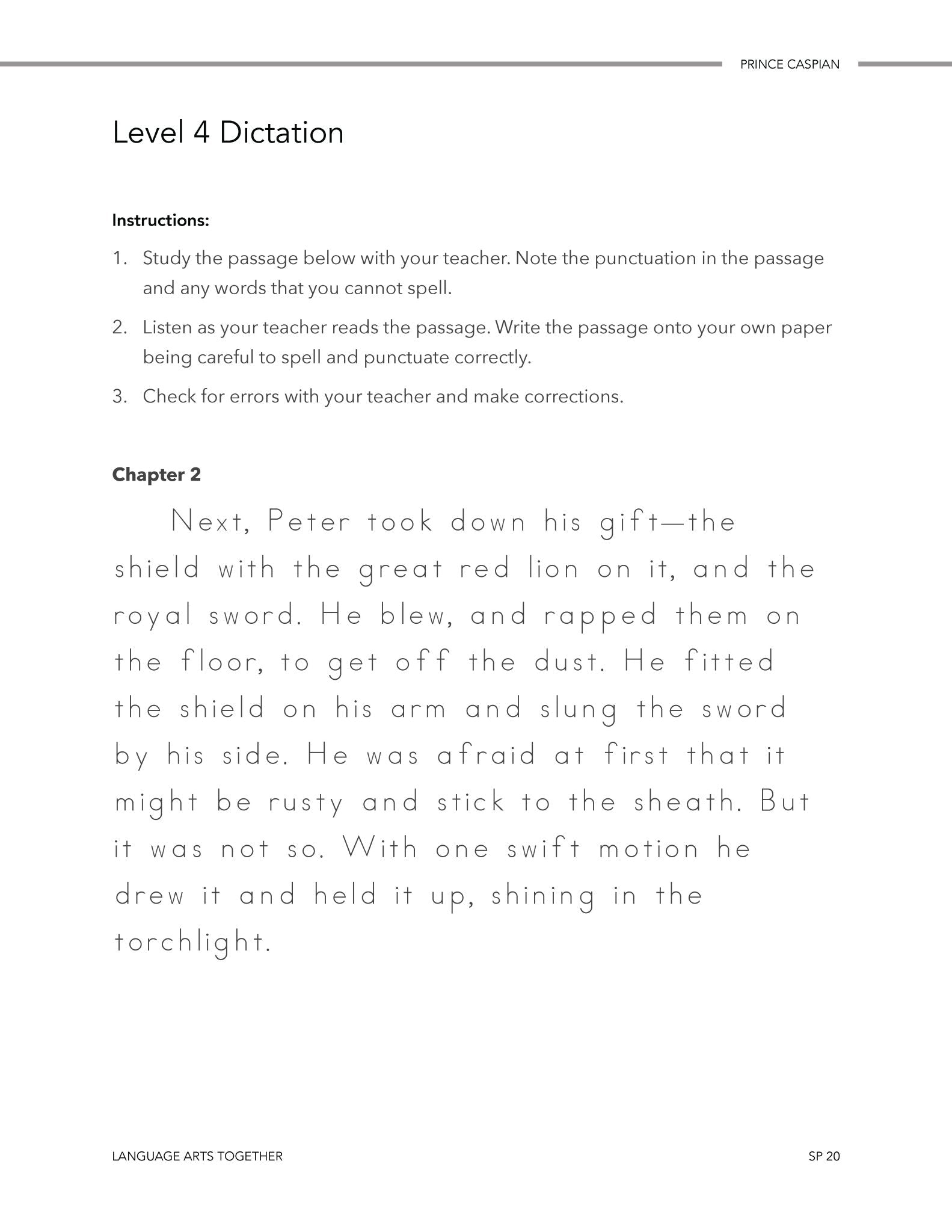 Prince Caspian Language Arts Together - Homeschool Better Together