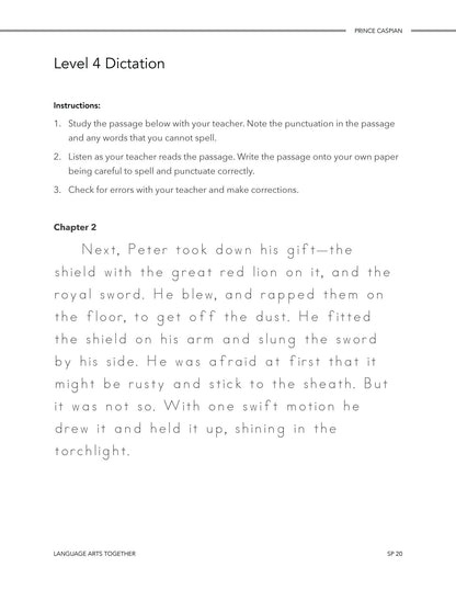 Prince Caspian Language Arts Together - Homeschool Better Together