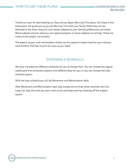 Race Across Space Morning Time Plans - Homeschool Better Together