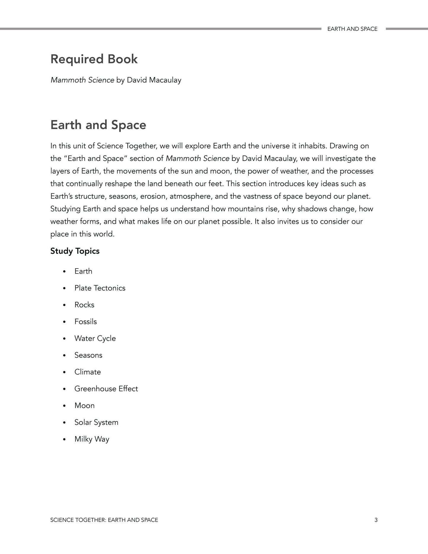 Science Together: Earth and Space - Homeschool Better Together