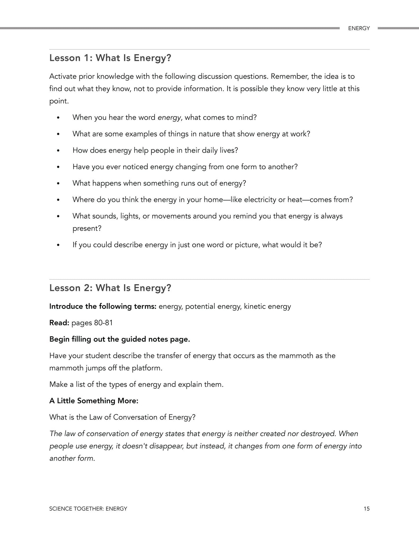 Science Together: Energy - Homeschool Better Together