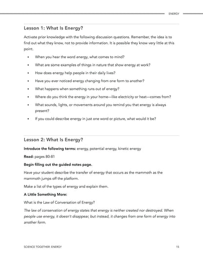 Science Together: Energy - Homeschool Better Together