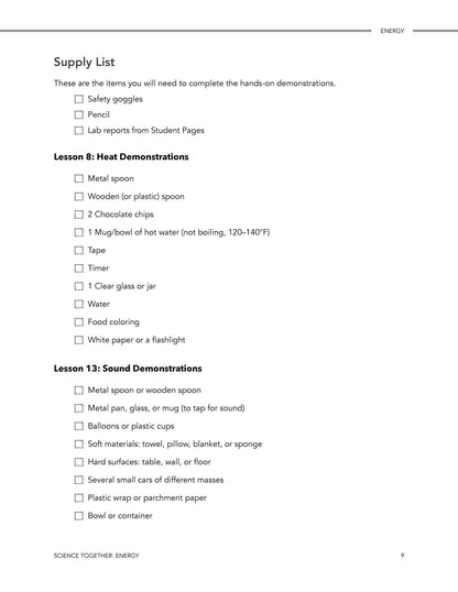 Science Together: Energy - Homeschool Better Together