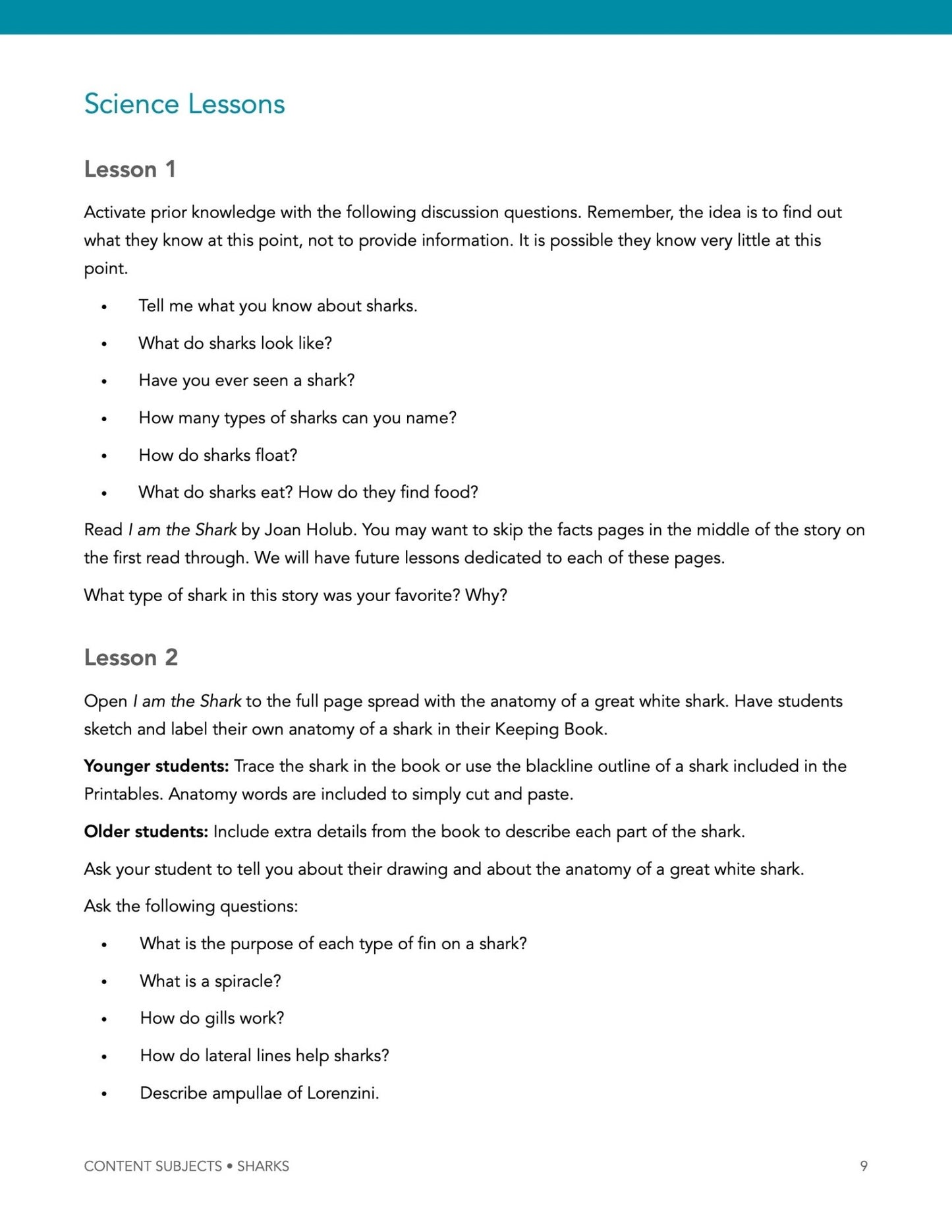 Sharks Wonder Studies - Homeschool Better Together