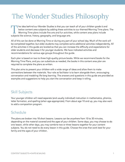 Ships and Sailing Wonder Studies - Homeschool Better Together