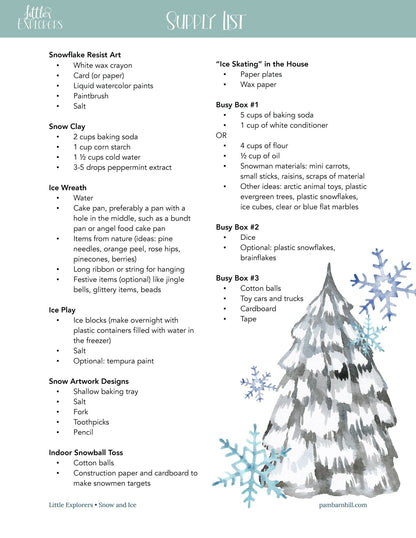 Snow & Ice Little Explorers - Homeschool Better Together