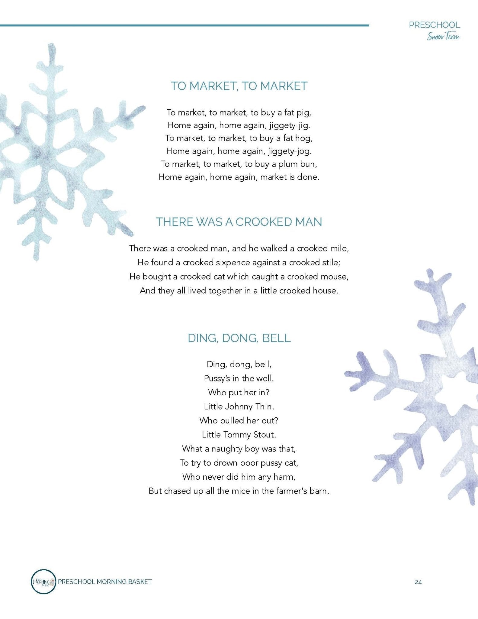 Snow Term: Early Learner Morning Time Plans - Homeschool Better Together