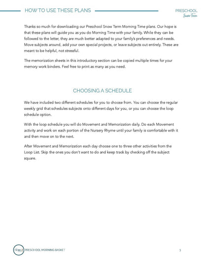 Snow Term: Early Learner Morning Time Plans - Homeschool Better Together