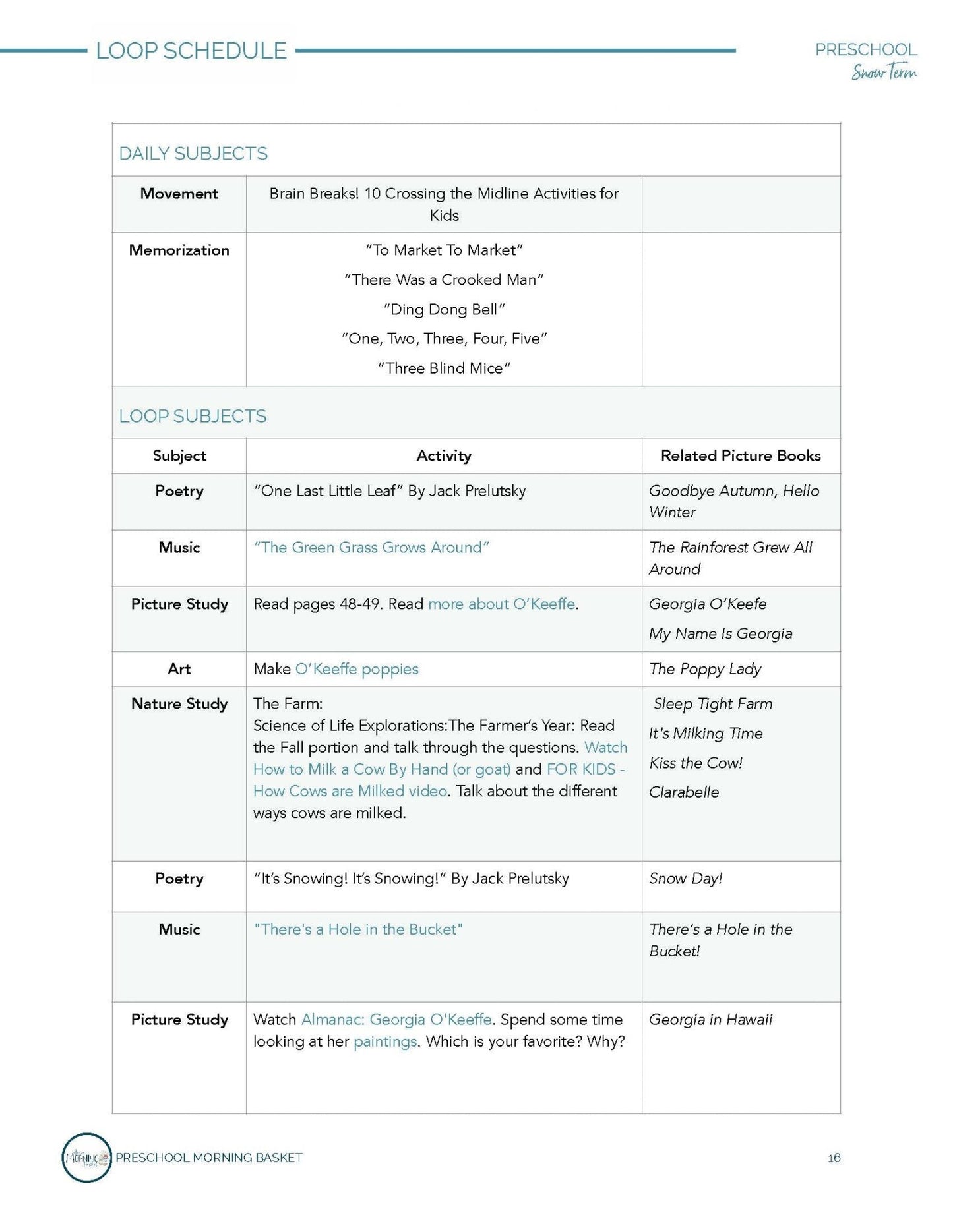 Snow Term: Early Learner Morning Time Plans - Homeschool Better Together