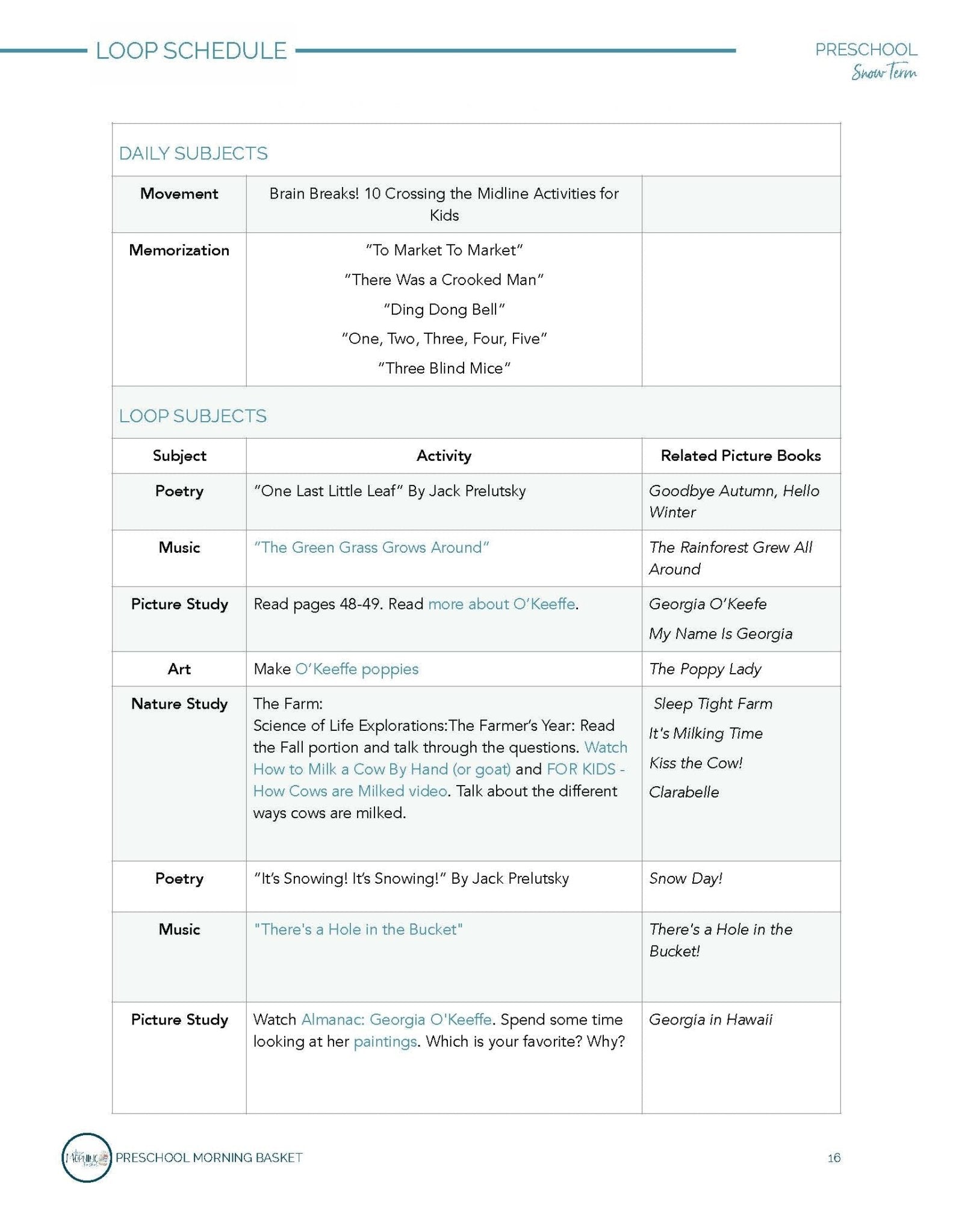 Snow Term: Early Learner Morning Time Plans - Homeschool Better Together