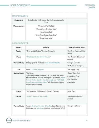 Snow Term: Early Learner Morning Time Plans - Homeschool Better Together