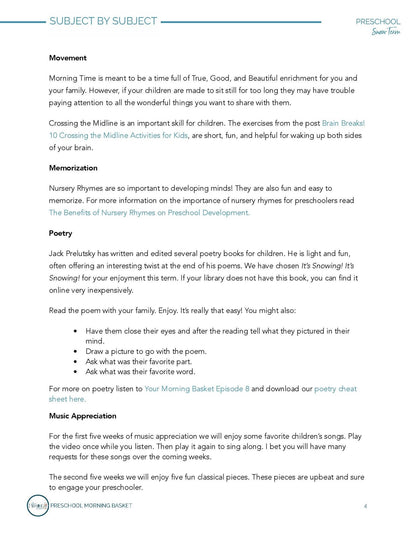 Snow Term: Early Learner Morning Time Plans - Homeschool Better Together
