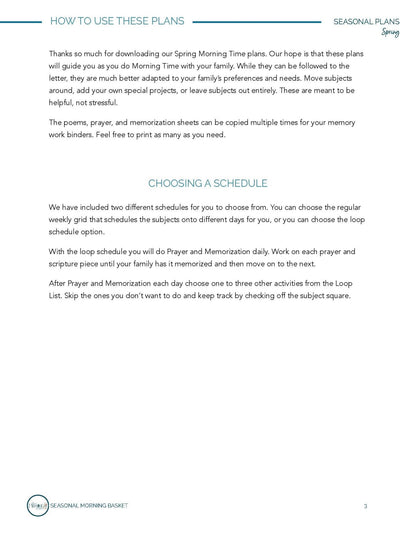 Spring Morning Time Plans - Homeschool Better Together