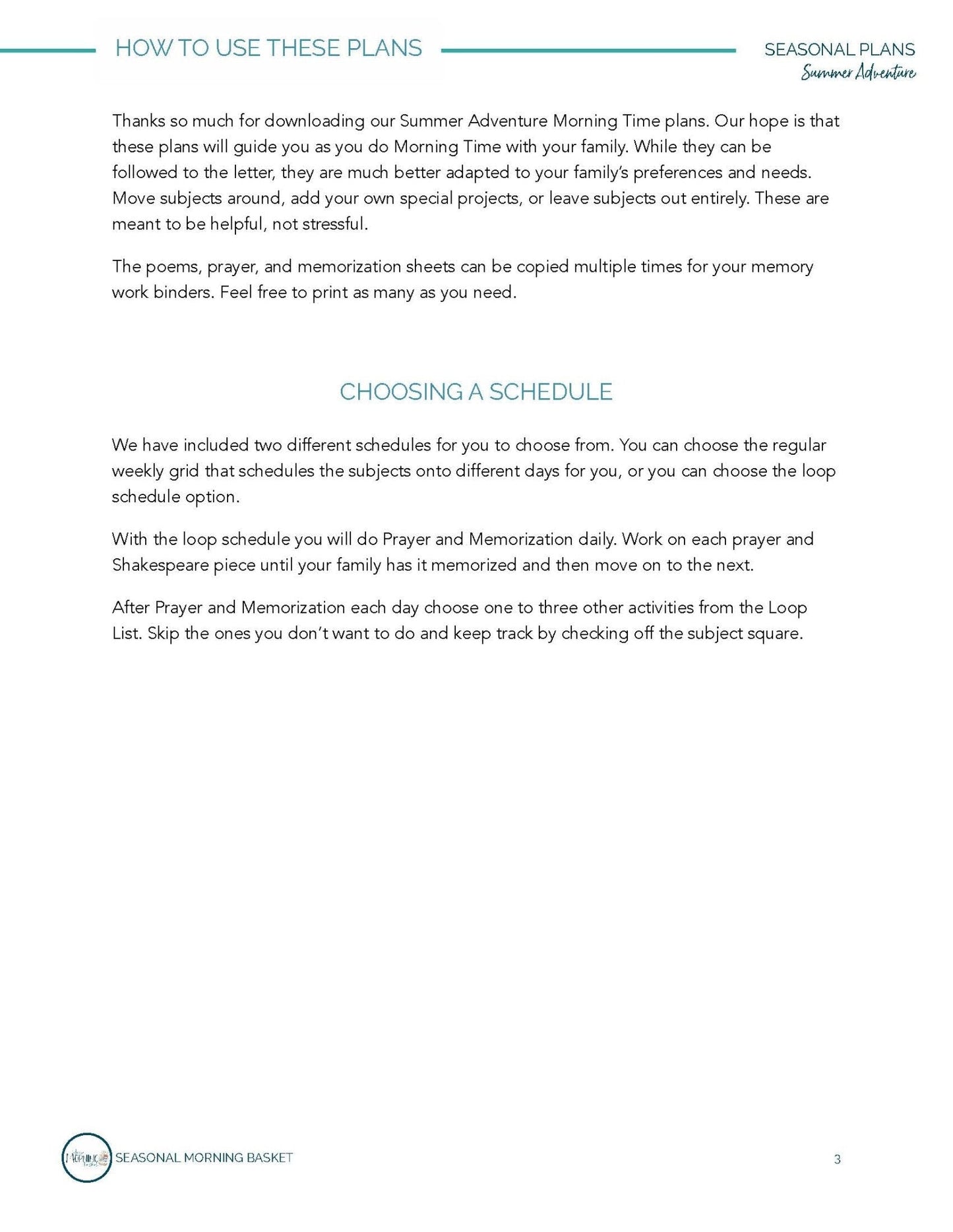 Summer Adventure Morning Time Plans - Homeschool Better Together