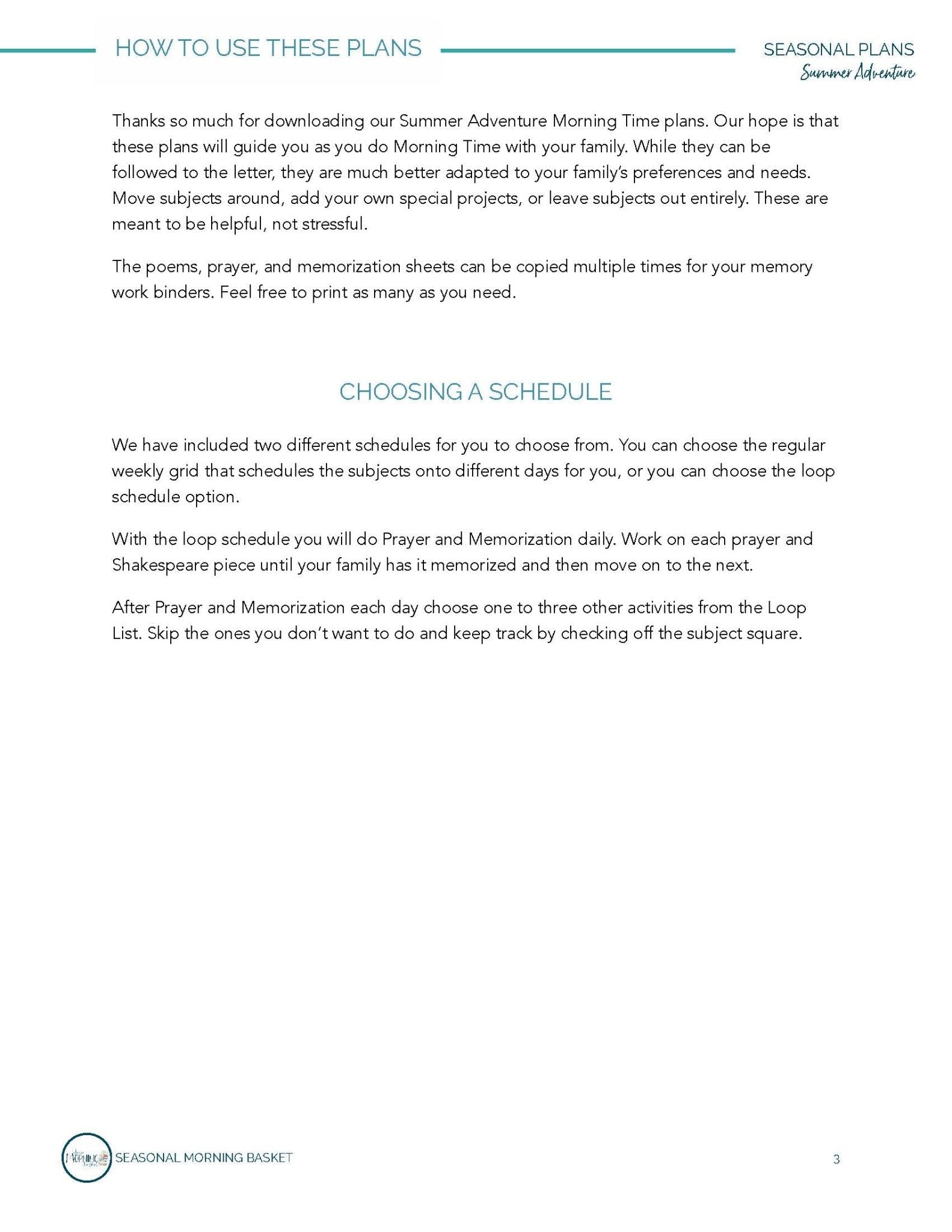 Summer Adventure Morning Time Plans - Homeschool Better Together