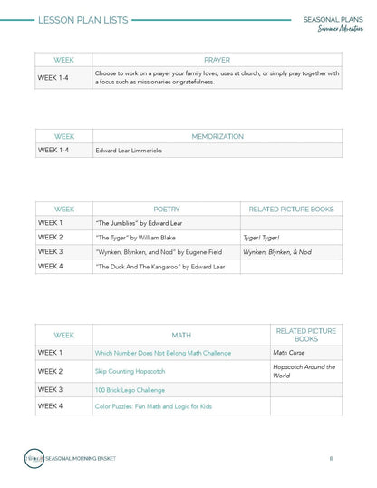 Summer Adventure Morning Time Plans - Homeschool Better Together
