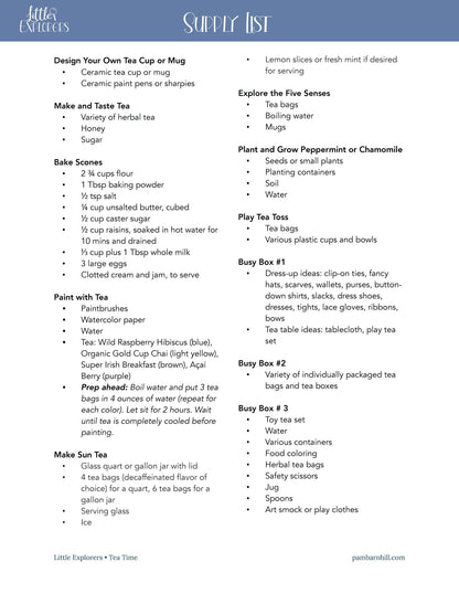 Tea Time Little Explorers - Homeschool Better Together