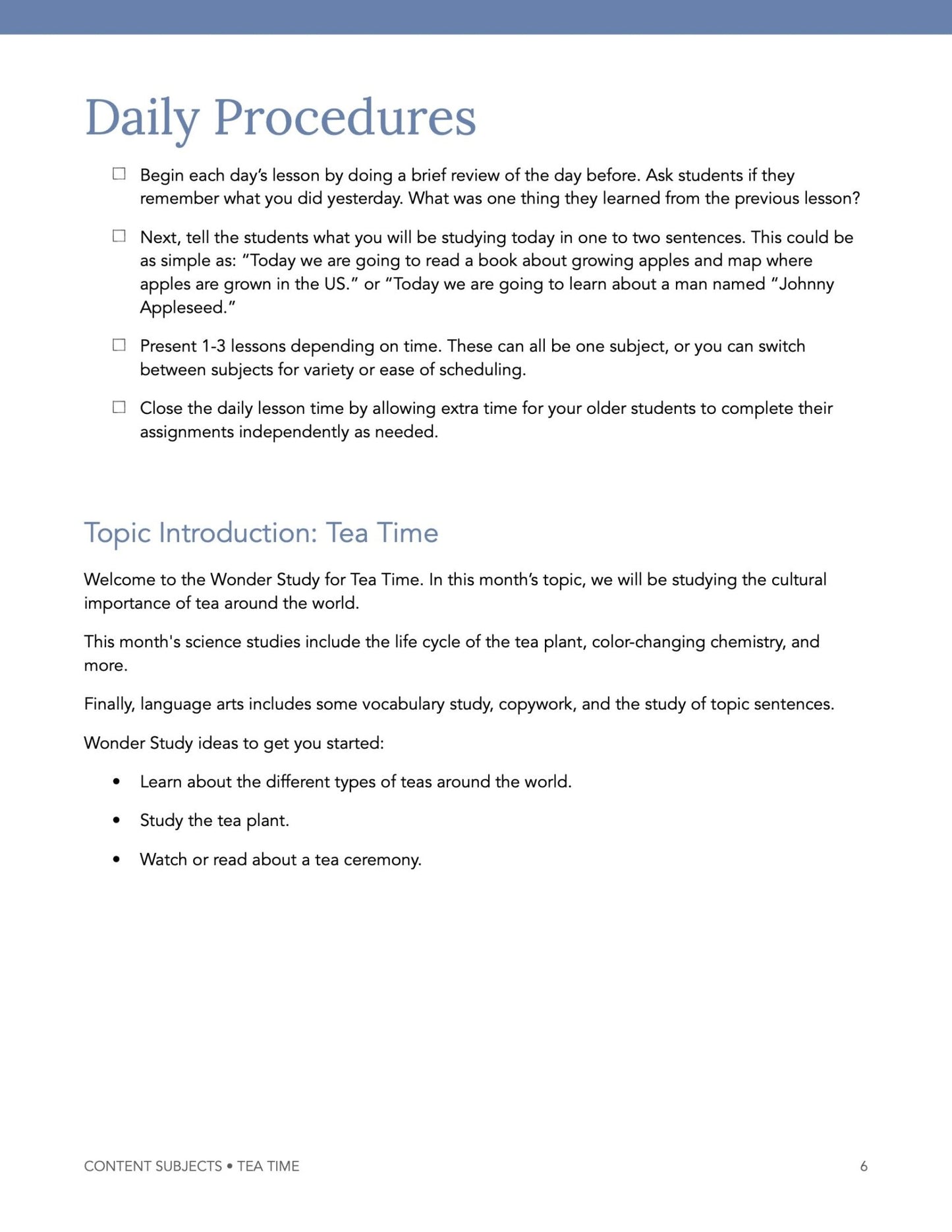 Tea Time Wonder Studies - Homeschool Better Together