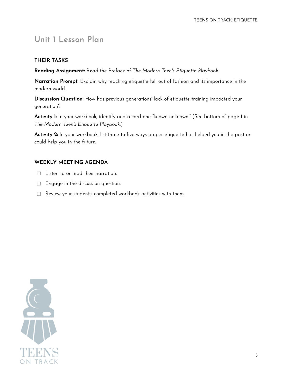 Teens on Track: Etiquette - Homeschool Better Together
