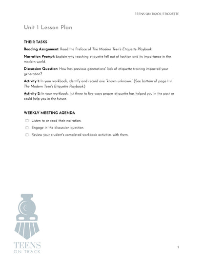 Teens on Track: Etiquette - Homeschool Better Together