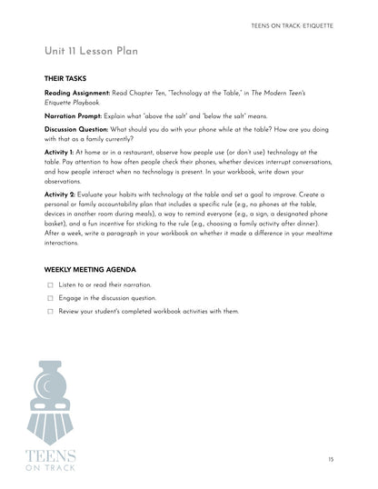 Teens on Track: Etiquette - Homeschool Better Together
