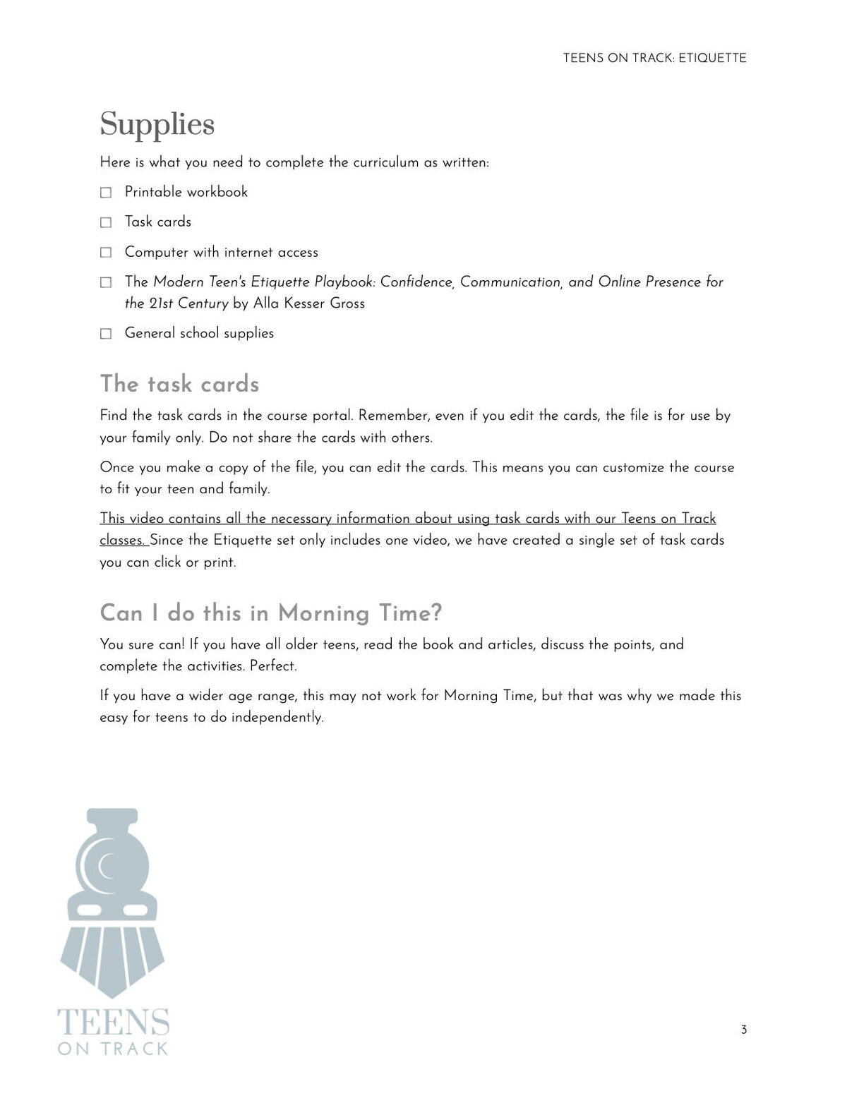 Teens on Track: Etiquette - Homeschool Better Together