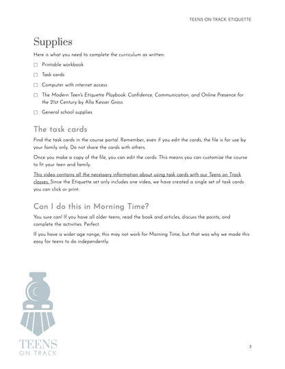 Teens on Track: Etiquette - Homeschool Better Together