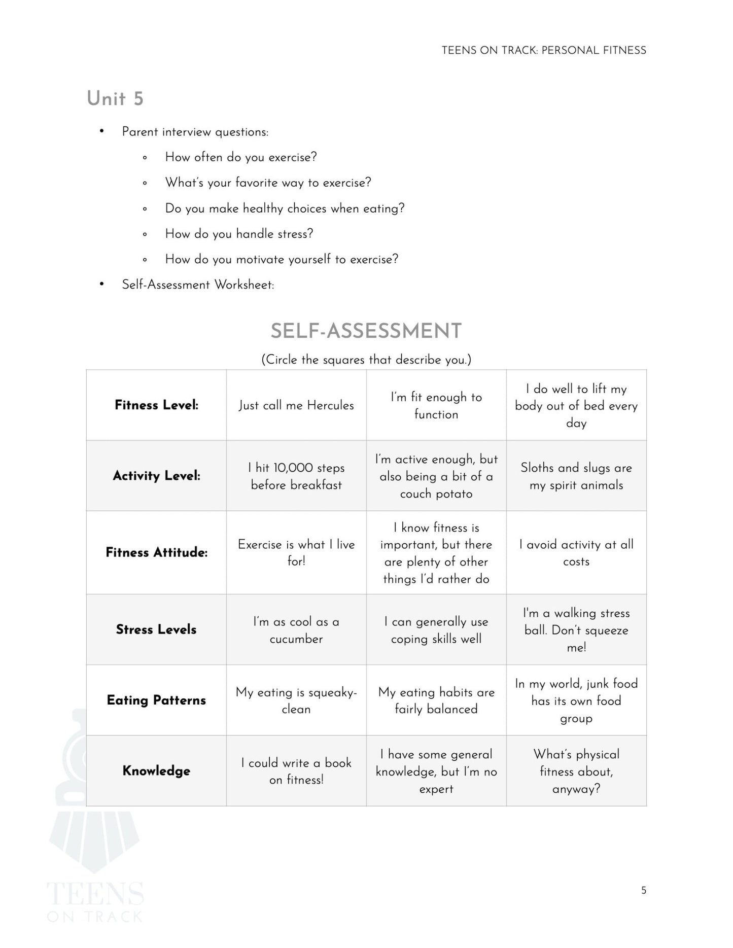 Teens on Track: Personal Fitness - Homeschool Better Together